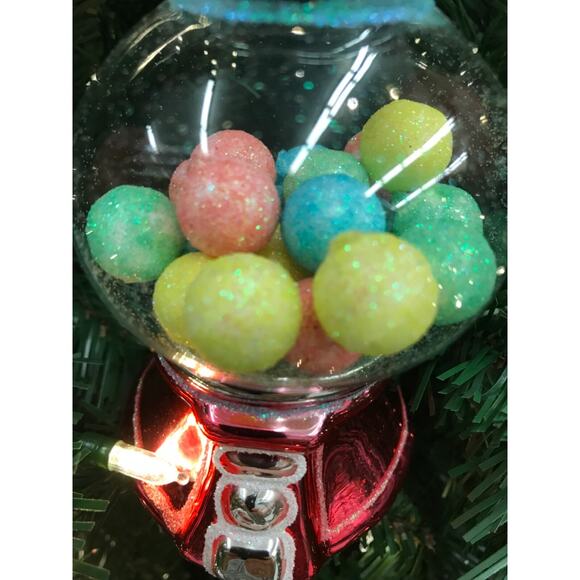 Glass Gumball Machine Ornament Christmas Tree -Nostalgic Sweet Treats - Picture 2 of 5